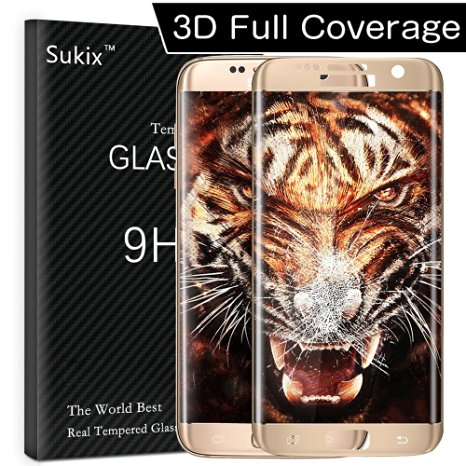 Sukix Galaxy S7 Screen Protector Tempered Glass Full Screen Protector Film for Samsung Galaxy S7 Edge