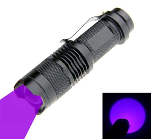 WAYLLSHINE 395 nm Ultra Violet UV Flashlight, High Power LED 3 Mode 10 Yard Long Range, Pets Urine Detector, Stains, Odor Detector,Zoomable Scalable.