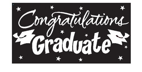 Creative Converting Congrats Grad Paper Art Gigantic Greetings, Black