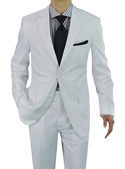 Presidential Giorgio Napoli Men's Two Button Suit White