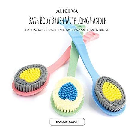 Aliceva Bath Body Brush With Long Handle - Bath Scrubber Soft Shower Massage Back Brush