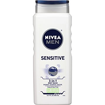 NIVEA Men Sensitive 3-in-1 Body Wash 16.9 Fluid Ounce