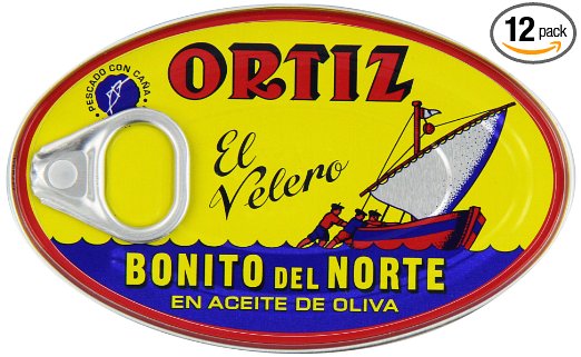 Ortiz Bonito Del Norte Tuna In Olive OIl 3.95 oz Oval Tin (Spain) 12 pack