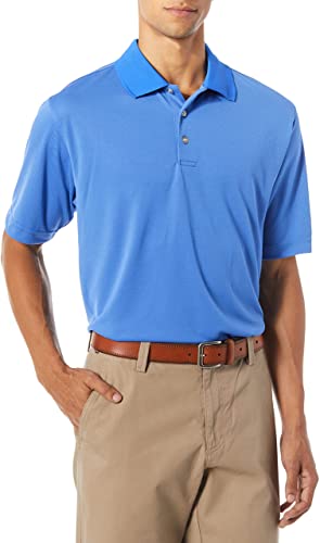 Men's Pebble Beach Golf Polo Shirt with Short Sleeve and Tonal Check Textured Design