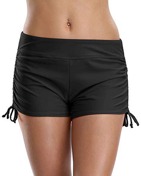 ATTRACO Women's Solid Swimwear Boardshorts Active Sports Swimsuit Tankini Bottom