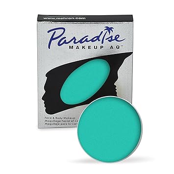 Mehron Makeup Paradise Makeup AQ Refill Size | Perfect for Stage & Screen Performance, Face & Body Painting, Beauty, Cosplay, and Halloween | Water Activated Face Paint, Body Paint, Cosplay Makeup .25 oz (7 ml) (Teal)