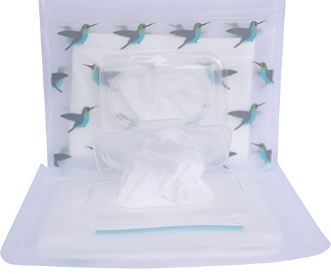 BITTY Butipod Flip Top Wipes Case (2 pack, Hummingbirds Clear)