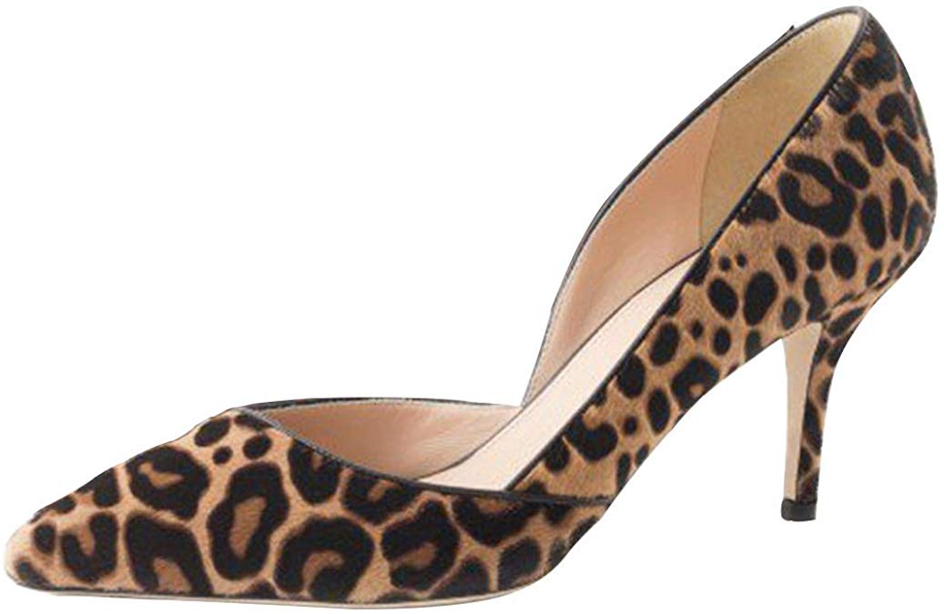 FSJ Women Sexy Leopard Printed Dress Shoes Pointy Toe High Heels Stilettos Pumps Size 4-15 US