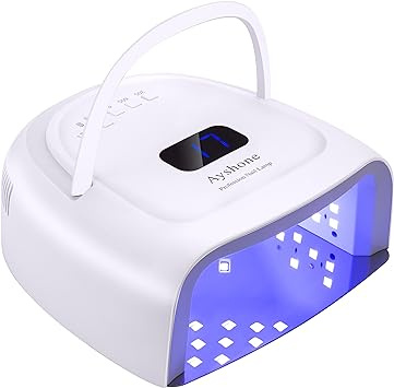 Ayshone Rechargeable LED Gel Nail Lamp,60W Cordless UV Led Nail Light Nail Dryer for Gel Nails with Lifting Handle Touch Sensor LCD Screen
