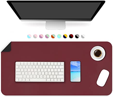 M JJYPET Desk Pad, Dual Sided PU Leather Desk Mat, Waterproof Desk Blotter for House & Office(35.4" X 17")