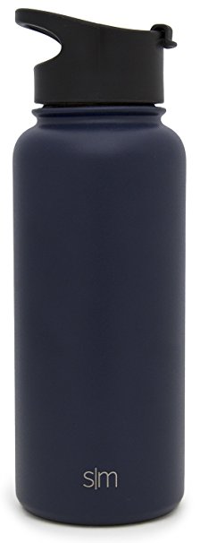 Simple Modern Summit Water Bottle   Extra Lid - Vacuum Insulated 18/8 Stainless Steel Powder Coated - 6 Sizes, 22 Colors