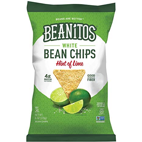 Beanitos Hint of Lime with Sea Salt, The Healthy, High Protein, Gluten free, and Low Carb Vegan Tortilla Chip Snack, 6 Ounce A Lean Bean Protein Machine for Superfood Snacking At Its Best