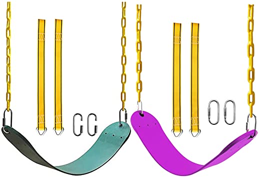PACEARTH 2 Pack Swing Seat Support 660lb with Tree Hanging Straps - Green and Purple