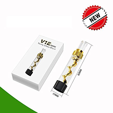 Eduoke Twisty Glass Blunt Gold Color with Free CLEANING TOOL