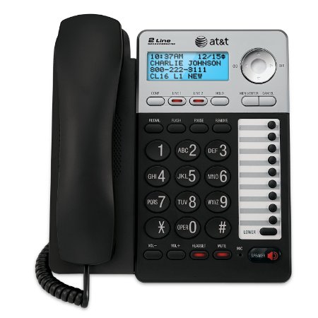 ATampT ML17929 2-Line Corded Office Phone System with Caller IDCall Waiting and 99 Name-and-Number History Black