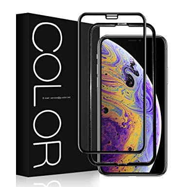 G-Color Screen Protect Compatible for iPhone Xs Max [3D Glass][Full Coverage] Tempered Glass Screen Protector Compatible for iPhone Xs Max (Black, 6.5-inch)