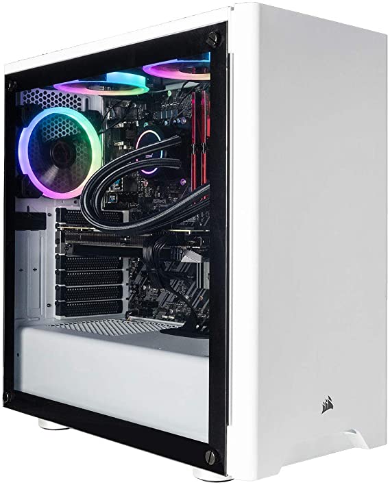 CUK Sentinel White Gaming PC (AMD Ryzen 7 3700X, 32GB RAM, 512GB NVMe SSD   2TB HDD, NVIDIA GeForce RTX 2080 Super 8GB, 700W Gold PSU, Windows 10 Home) Best Tower Desktop Computer for Gamers