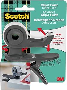 SCOTCH 90103 C&T Tape Dispenser, Grey, 1 Roll, 19 x 9.8 m