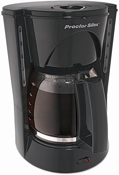 Proctor-Silex 48524RY Compact Coffee Maker, 12 Cup, Black