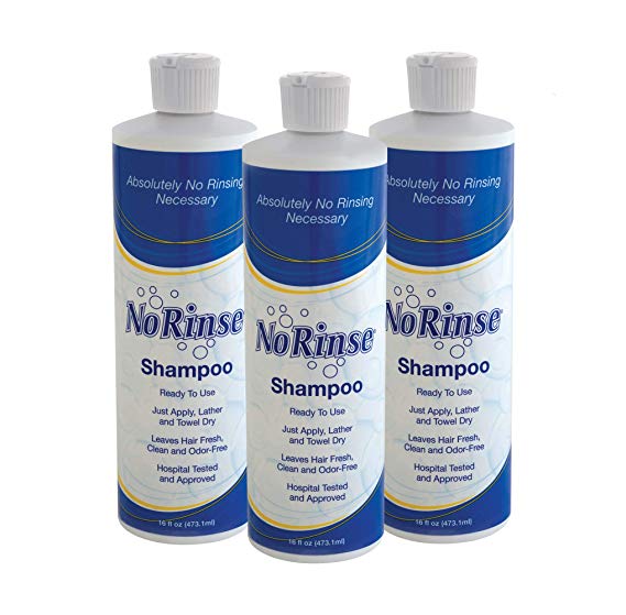 CleanLife No Rinse Waterless Shampoo. No Water Necessary. Just Massage into the Hair and Towel Dry. 3 x 470ml Bottles (Pack of 3)