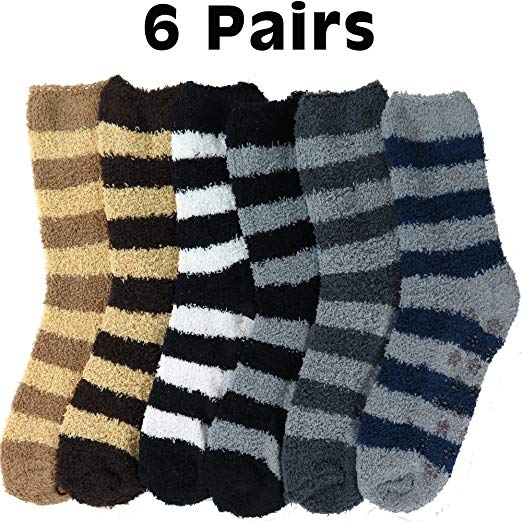Warm Fuzzy Socks Ultra Soft Mens 6-pack Assorted By DEBRA WEITZNER