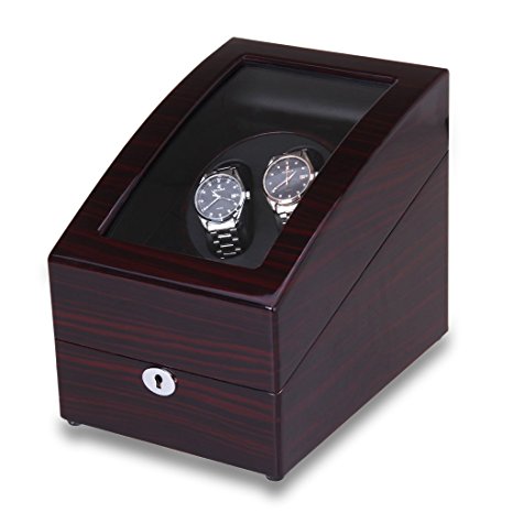 Excelvan Designer Luxury Automatic Watch Winder, Luxury Watch Winder 2 3 Leather Storage Display Case Box Automatic Rotation New gift