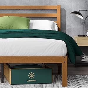 Zinus Leah Bamboo Platform Bed Frame with Headboard, No Box Spring Needed, Wood Slat Support, Easy Assembly, King