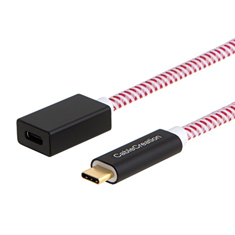 USB Type C Cable, CableCreation 3.3 Feet Gen 2 (10Gbps) USB 3.1 Type C Male to C Female Extension Cable For Nintendo Switch, Macbook & More, 1M/Red and White