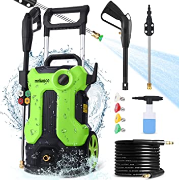 Electric Pressure Washer, 1800W High Power Washer, 2.11GPM Professional Electric Pressure Cleaner Machine with 4 Nozzles Foam Cannon,Best for Homes, Patios, Garden, Light Green