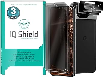 IQShield Privacy Tempered Glass Screen Protector for Google Pixel 8 with Camera Lens Protector [3 Pack] [9H Hardness][Ultra Thin][Easy Install] [Case Compatible]