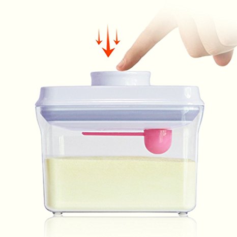 Plastic Containers for Food, PYRUS FDA Approved BPA Free One-touch Food Storage Containers Airtight 1.1-Quart for Milk Powder, Fruit, Medicine and Nuts