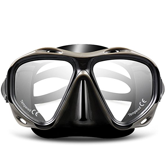 ZIONOR Diving Mask Low Volume Design Tempered Glass Lens Wide View Distortion-free Durable Liquid Silicone for Scuba Diving Snorkeling Freediving