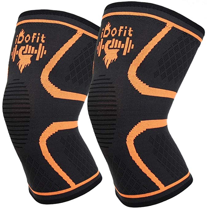 iDofit Compression Knee Sleeves Joint Pain & Arthritis Relief - Meniscus, ACL & Tendonitis Support - Knee Sleeves Brace Running, Jogging, Walking Men & Women