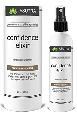 Premium Aromatherapy Mist - "CONFIDENCE ELIXIR" - Believe In Yourself - 100% ALL NATURAL & ORGANIC Room & Body Mist, Essential Oil Blend - Lemongrass & Jasmine - 100% GUARANTEED