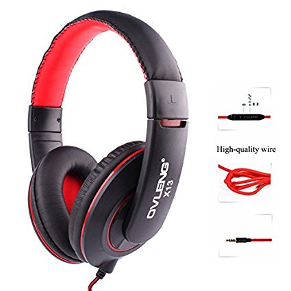 Dragon ®wired X13 3.5mm Professional Hifi Studio Stereo Cellphone Headphones Headset W/microphone ,Bass Omnidirectional Stereo Sound, 2.0 Speaker