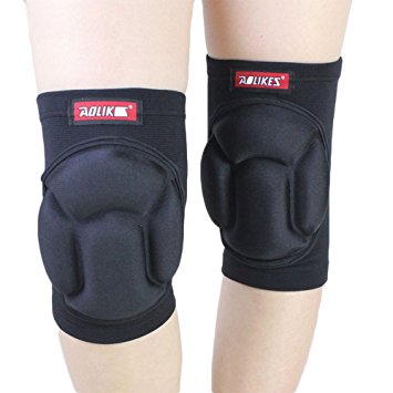 Sumifun 1 Pair Knee Pads Sports Outdoors Knee Protector Basketball Football Volleyball Kneepads Leg Protective Gear (Black)