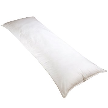 Newpoint 100-Percent Cotton 20-Inch-by-54-Inch Body Pillow White