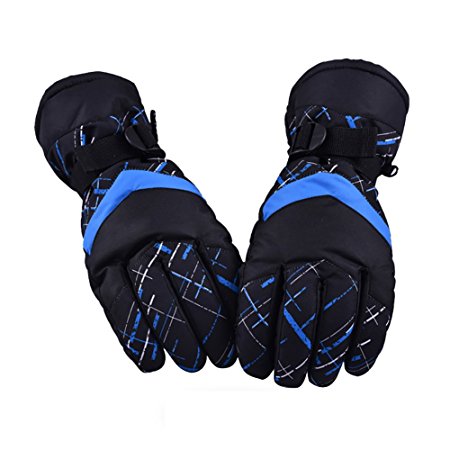 Winter Snow Ski Gloves, HUO ZAO Windproof Waterproof Breathable Protection Mittens Warm Gloves for Outdoor Cycling Snowboard Hiking Mountain Climbing