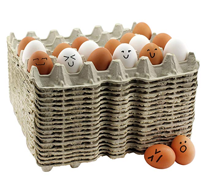 30-Count Egg Flats (18 Trays); Biodegradable Recycled Material Chicken Egg Cartons, Each Holds 30 Eggs