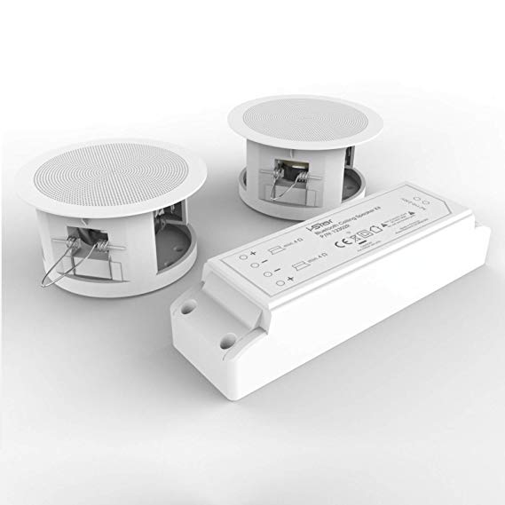 i-Star Ceiling Bluetooth Speakers Complete Kit - Easy To Install Ceiling Speakers Fit in Existing Downlight Cut-Out Easy To Pair Bluetooth Works With Echo Dot