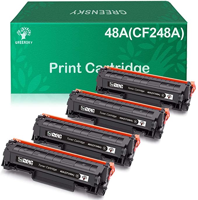 GREENSKY Compatible Toner Cartridge Replacement for HP 48A CF248A for HP Laserjet Pro M15w M15a M16a M16w MFP M29w MFP M29a MFP M28w MFP M28a Printer (Black, 4 Pack)