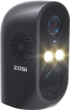 ZOSI C1 1080P Wire Free Camera with Rechargeable Battery Powered Outdoor Indoor, 2-Way Audio, Human Detection, Smart Light & Sound Alarm, Optional Color Night Vision, Cloud/SD Card Storage(No SD Card)