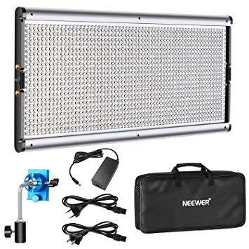 Neewer Dimmable LED Video Light Photography LED Lighting with Metal Frame 1320 LED Beads 3200-5600K, DC Adapter/Battery Power Options for Studio Portrait Product Video Shooting (Battery Not Included)