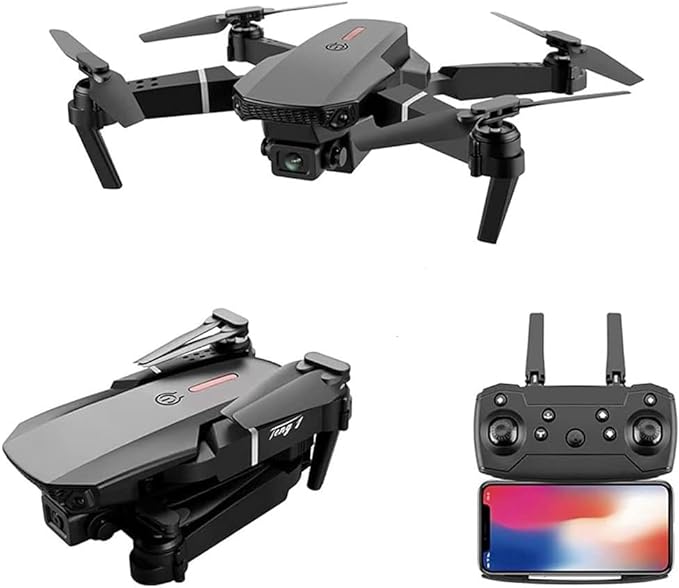 SGM Drone with Dual 4K HD Cameras Adjustable Foldable RC Quadcopter Drone for Kids Adults with 4K HD Camera Adjustable Foldable RC Quadcopter with Carrying Bag, Long Control Range, Live Video Drone