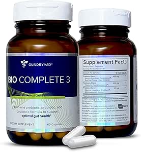 Bio Complete 3 - Prebiotic, Probiotic, Postbiotic to Support Optimal Gut Health, 30 Day Supply (New Formula)