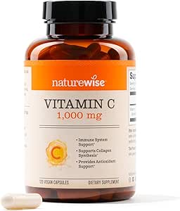 NatureWise Vitamin C 1000mg, Vitamin C Capsules - Dietary Supplement for Immune Support - Vegan, Non-GMO, Gluten Free - 120 Count[4-Month Supply]