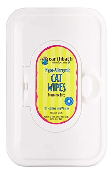 Earthbath Hypo-Allergenic Cat Wipes, Pack of 100
