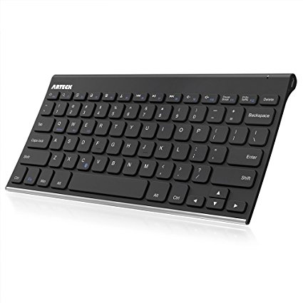 Bluetooth Keyboard, Arteck Stainless Steel Universal Portable Wireless Bluetooth Keyboard for iOS, Android, Windows Tablet PC Smartphone Built in Rechargeable 6 Month Battery