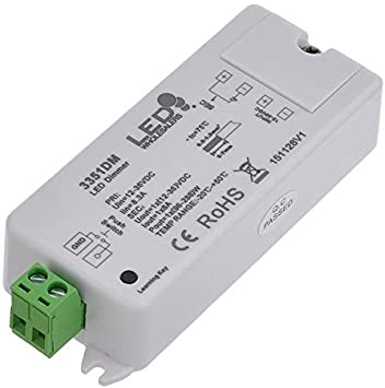 LEDwholesalers DM01 1-Channel 12-36V 8A Constant Voltage RF LED Dimmer Receiver, 3351DM-R1