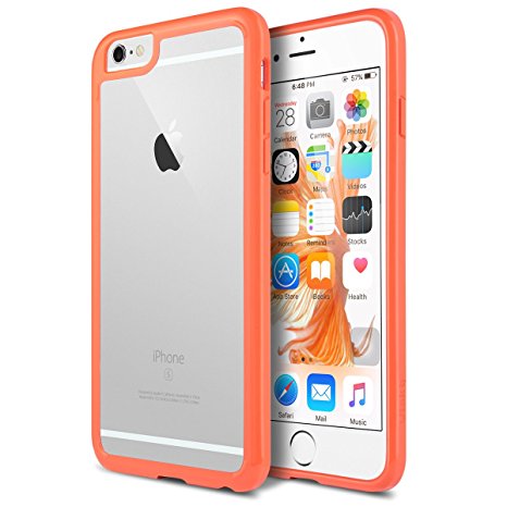 iPhone 6s Plus Case, iPhone 6 Plus Case,ULAK [Clear Slim] Hybrid Case PC Back TPU Bumper Corner Drop Protection Cover For Apple iPhone 6s Plus / 6 Plus 5.5 inch - Blood Orange